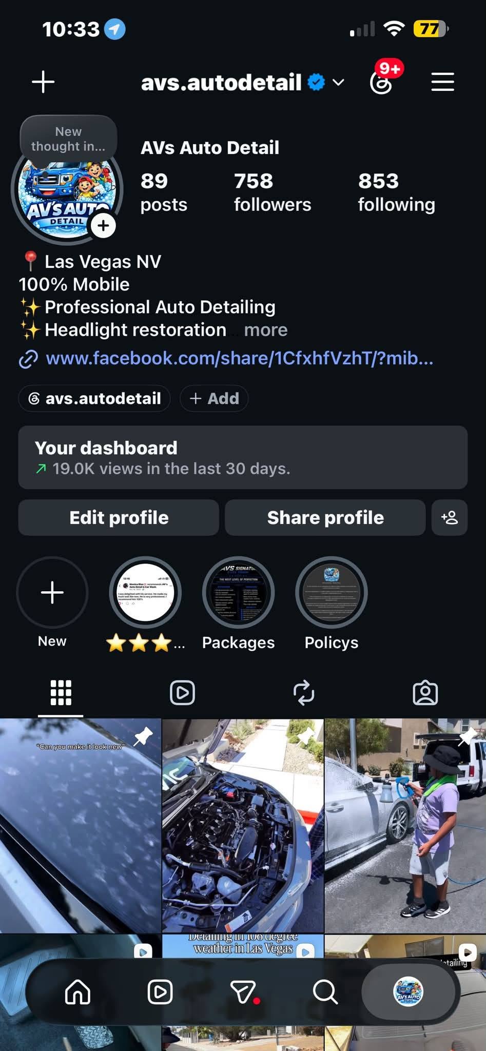 AVs Auto Detail Instagram profile, @avs.autodetail